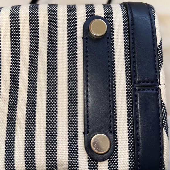 Kate spade navy and cream striped canvas bag - Picture 7 of 17